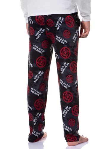 Bioworld Jujutsu Kaisen Men's Tokyo Jujutsu High School Logo Allover Print Adult Lounge Sleep Pants4