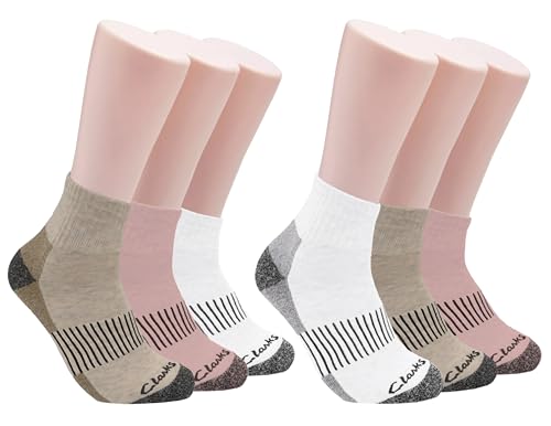 Chaussettes femme anti-fatigue Clarks lot de 6 paires demi-rembourrées confortables