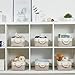 Bidtakay Small Baskets Fabric Storage [6 Pack] Beige Storage Bins 11.8 X 7.8 X 5 Inches Empty Gift Basket Decorative Storage Baskets for Shelves, Baby Clothes Storage, Bathroom(White&Beige)