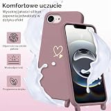 Yichxu Etui na telefon komórkowy iPhone 16e, ze smyczką, wzór serca, etui na telefon komórkowy do zawieszenia, odporne na uderzenia, etui ochronne z łańcuszkiem, miękki silikon TPU (poliuretan