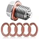 Polartreehome Magnetische Ölablassschraube, M14 x 1,5 Universal-Ölwannenablassmutter mit 5 Dichtungsringen, Magnetische Dichtung Stahl-Ölablassschraube für Auto, Boot, Motorrad, die meisten Modelle