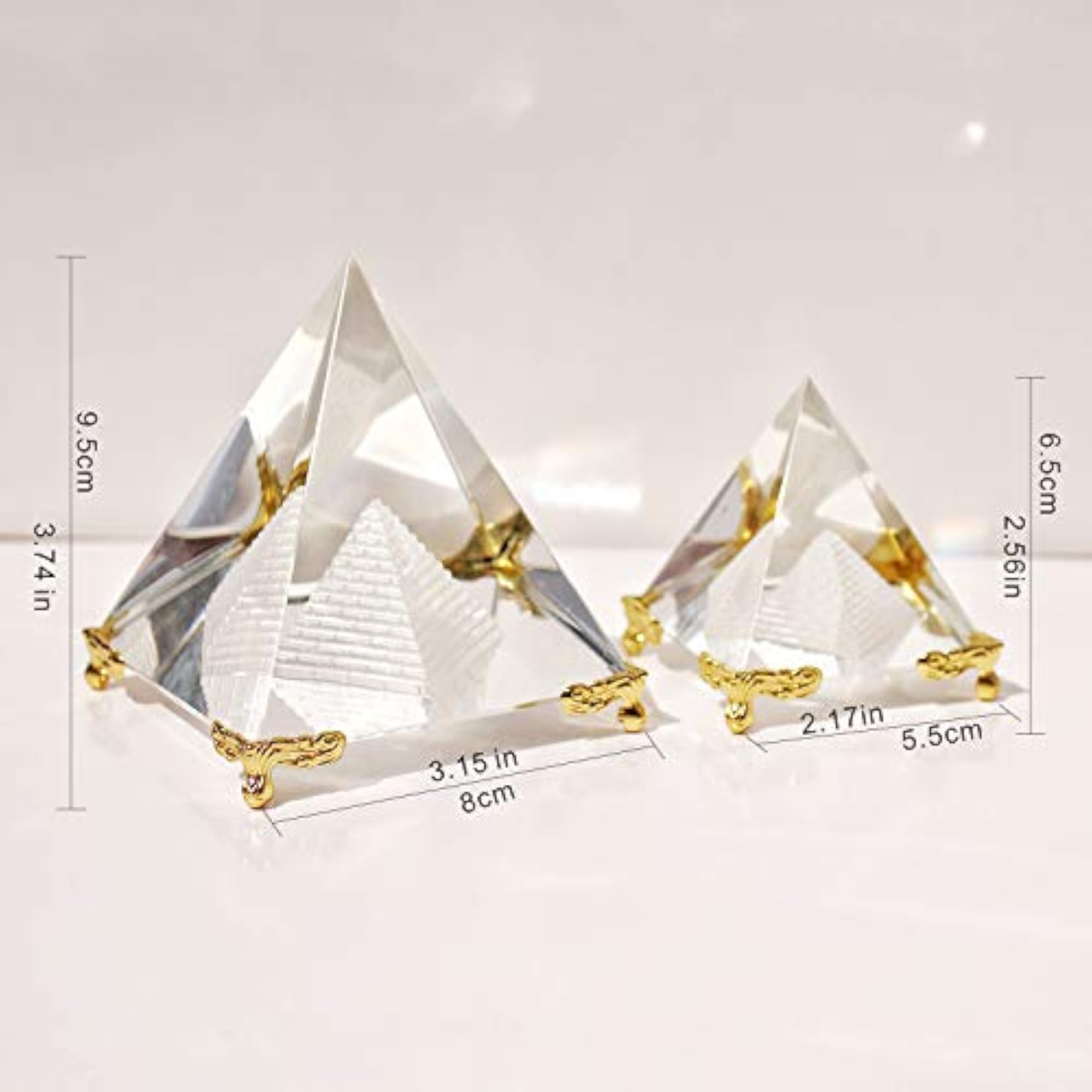 Crystal Pyramid Prism, Feng Shui Crafts Meditation Decor
