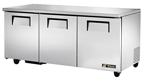 True TUC-72-HC 72" Three Section Undercounter Refrigerator, Solid Doors on Fridge.com