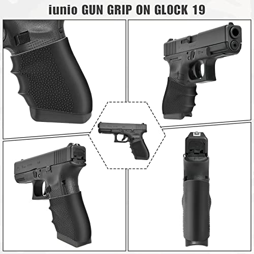 Iunio Tactical Rubber Gun Grip, Grip Sleeve For Glock Grip For Glock 17 19 19X 20 21 22 23 25 31 32 34 35 37 38 41 43X 44 45 48 (Black) #TOP3