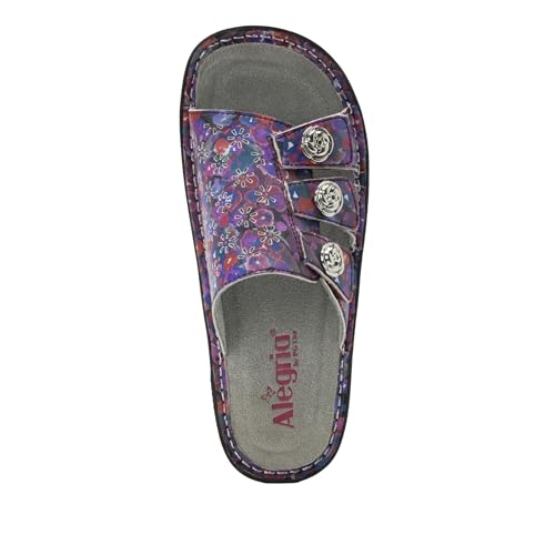 Alegria Womens Julee Triple Adjustable Leather Low Platform Slide Sandal4