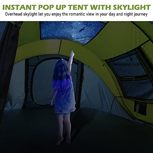 Carpa instantánea para 4 personas con claraboya y cubierta impermeable miniatura 3
