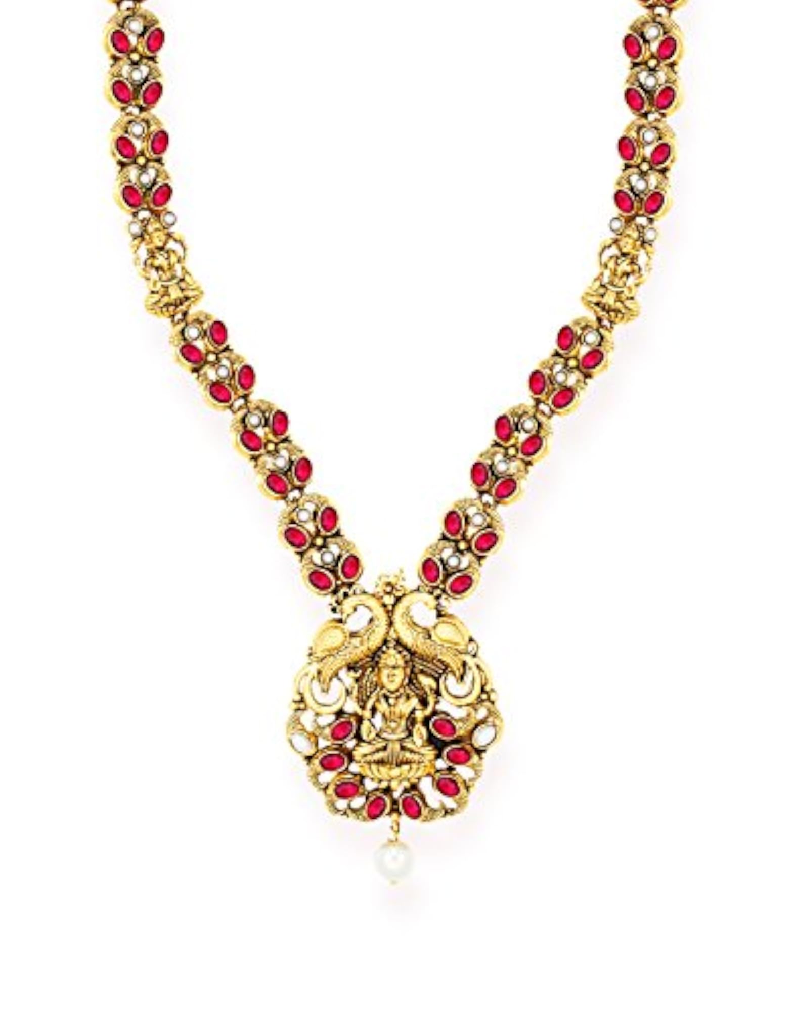Vintage Tone Goddess Temple Necklace Set Women