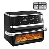 Dual Air Fryer, 10L Family Size Double Air Fryer Oven with 6-In-1 Digital Smart Programmes Digital Display, Visual Window, Timer for Oil Free & Low Fat Healthy Cooking Double-chamber - Image 1