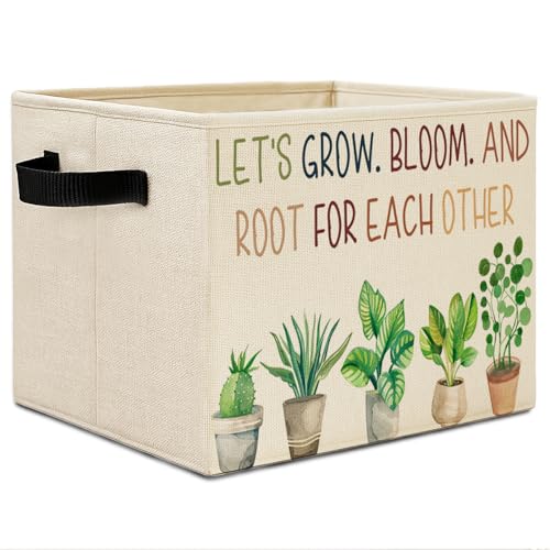 Elefeltclave Boho Inspirational Classroom Storage Bins,Mental Health Storage Basket Organizer for Classroom Kids Room Nursery Playroom Clothes Toys Books, Back to School Decor