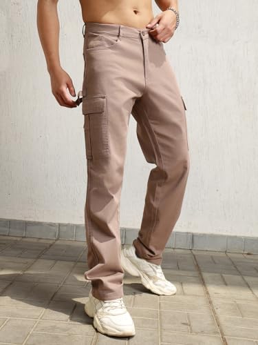 Image of Hubberholme Men Smart Casual Summer Cotton Loose Fit Mid-Rise Trousers 65