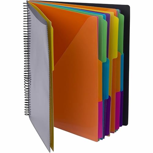 Image of Smead 24 Pocket Poly Project Organizer, Letter Size, 1 /3-Cut tab, Gray with Bright Colors (89206)