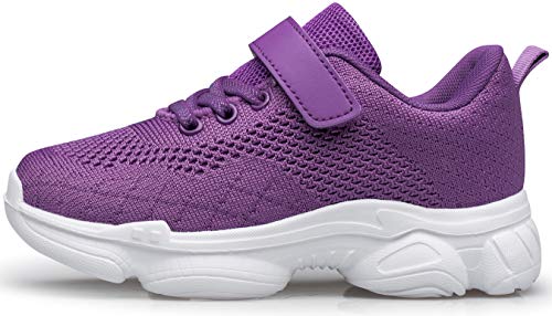 MURDESOT Kids Shoes Toddler Boys Girls Athletic Running Sports Strap Sneakers for Toddler/Little Kid/Big Kid Size 7 Purple