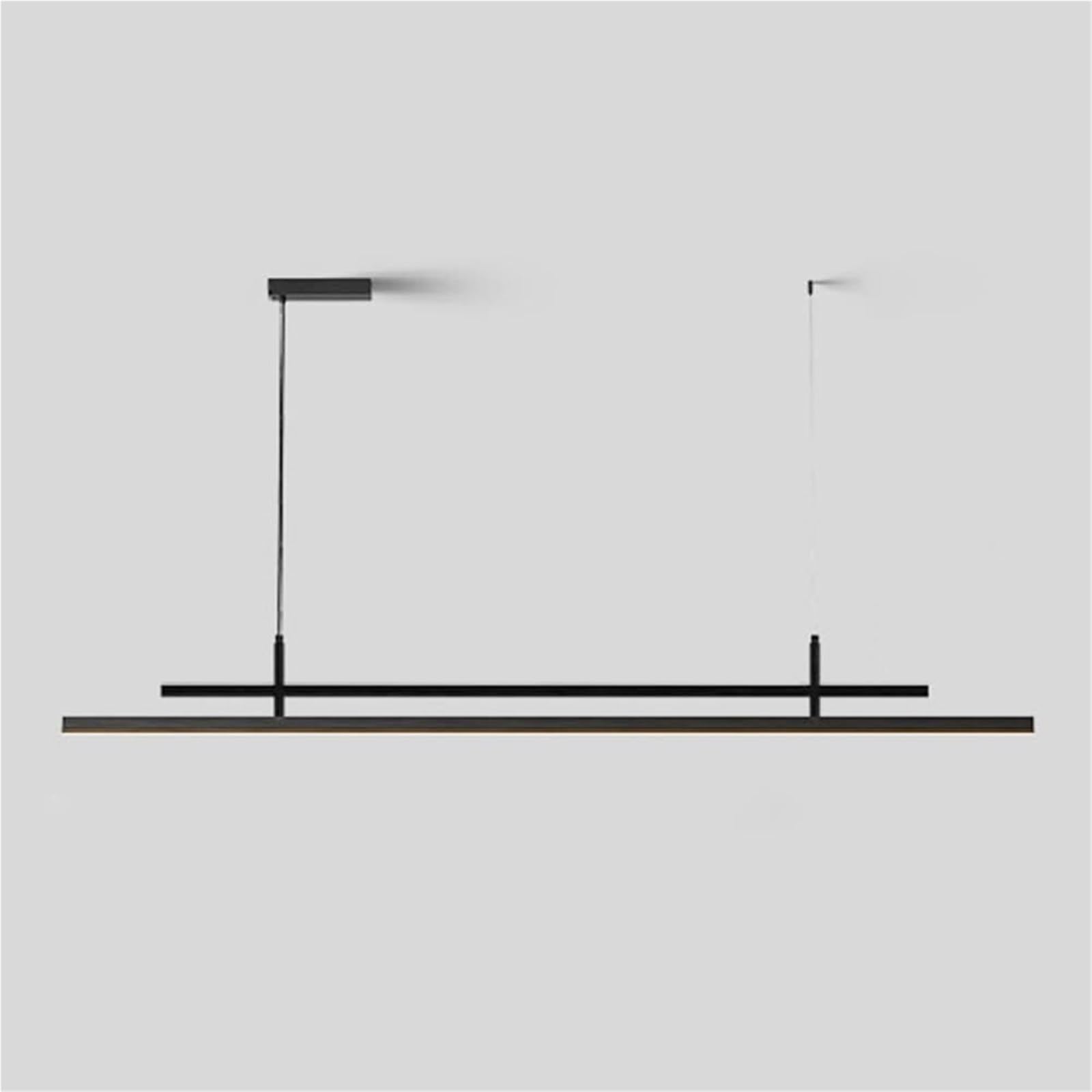 Lámpara colgante LED lineal de aluminio negro de 120 cm con tres colores para comedor