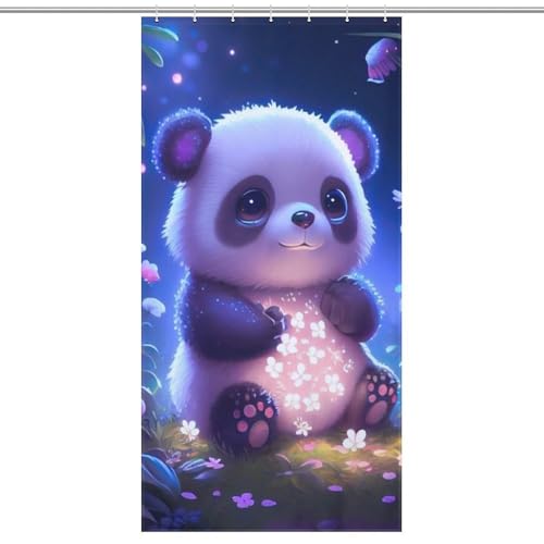Rideau de douche pour baignoire d'angle imprimé panda rigolo