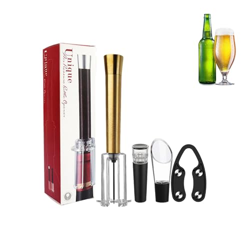 Juego de sacacorchos de vino tinto – Kit de abridor de vino todo en, conjunto de accesorios esenciales para el vino | Abrebotellas de vino versátil con tapón al vacío, abrebotellas y conjunto