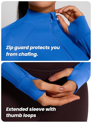 Image of GYM RAINBOW Womens Snatched Workout Jackets Lightweight Zip Up Slim Fit Gym Track Athletic Jackets with Thumb Holes