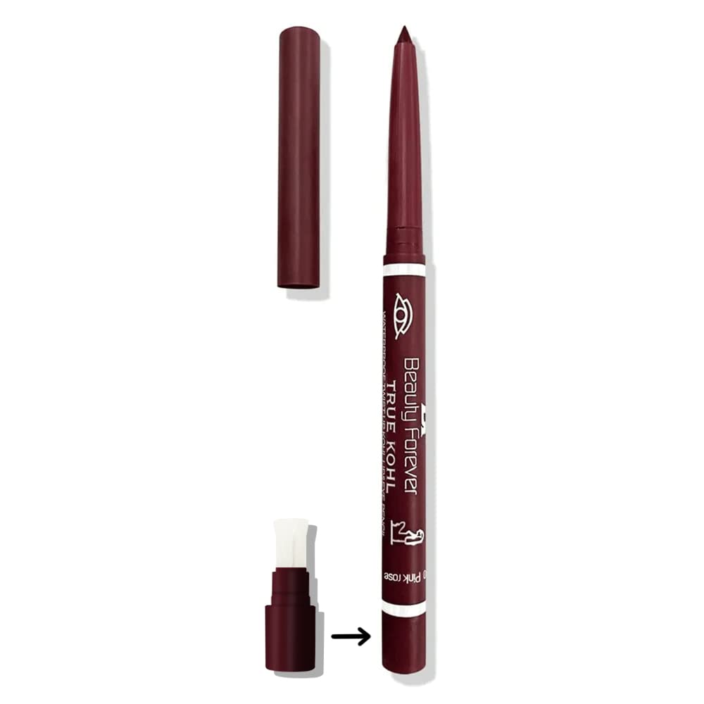 Beauty Forever Twist Up Lip and Eye Pencil, Lightweight, Matte & Shimmer Finish, Long Lasting, Waterproof, Smudge Proof, Suitable for All Lips and Eye Shapes, Available in 12 Shades, 110 Pink Rose