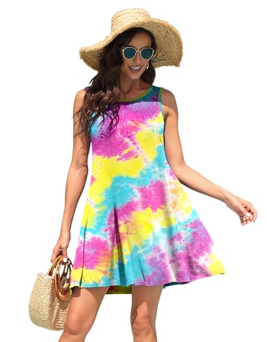 Image of WEACZZY Women Summer Casual Swing T Shirt Dresses Beach Cover up Loose Dress