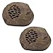 Alpine Corporation - Waterproof Bluetooth Solar-Powered Outdoor Wireless Rock Speaker – 50 Foot Range – Durable Wireless Outdoor Sound System for Patio, Garden, Yard, and Pool Area (Set of 2)