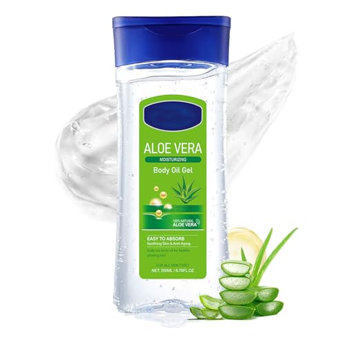 Altherona Body Oil Gel mit Aloe Vera, Körperöl für sehr trockene Haut, Befeuchtendes Körperöl für Körperpflege, Körperlotion mit Pflanzenduft, erfrischend und nicht fettend Gelformel, Große Kapazität