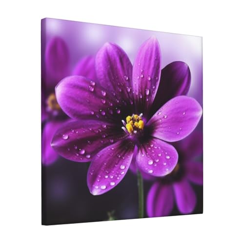 Toile fleurs violettes pour deco de salon cocooning et moderne