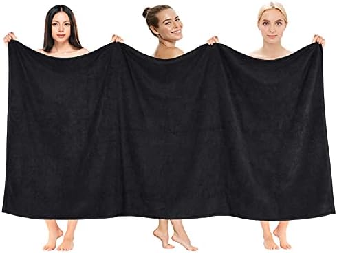 Cotton Paradise Oversized Bath Sheet, 100% Cotton 40x80 Clearance Bath Towel Sheet, Jumbo Large Bath Towel for Bathroom, Black Bath Sheet