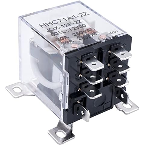 TWTADE/JQX-12F-2Z AC 110V Coil Voltage 30A DPDT 2NO+2NC General Purpose High Power Relay 8 Pin Cover