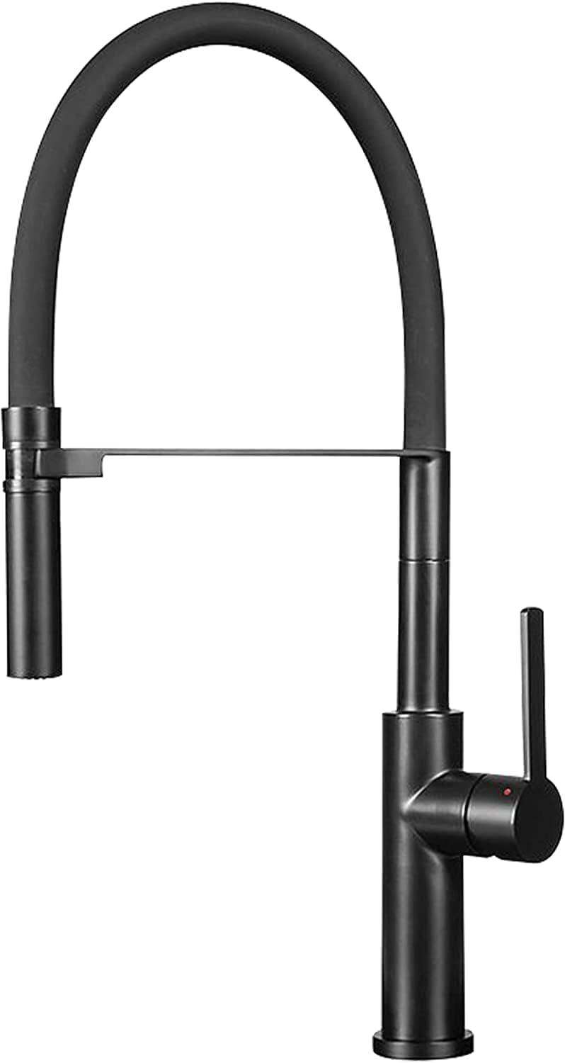 Mizzo Tolleno Semi-Professional Kitchen Tap with Extractible Shower (New 2021 Model) | Stainless Steel Kitchen taps | Magnetic Holder for Shower | Black Kitchen Tap | Single Handle Kitchen Mixer Taps