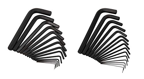 C&T Hex Key Wrench Set, Inch/Mertric – 30-Piece , 0.028-3/8 inches, 0.7-10 mm, Black