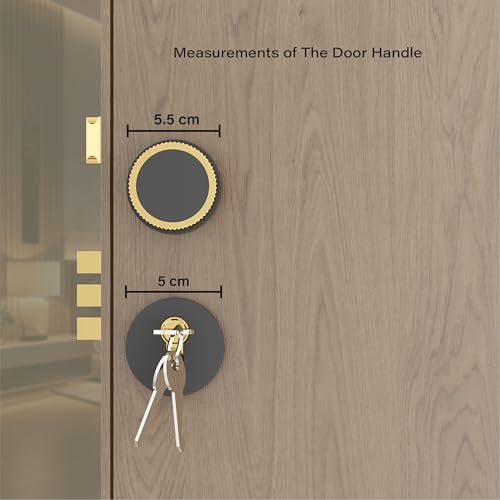 Image of GLOXY Zinc Door Knob Handle for Main Door Mortise Lock Pull Handle Left & Right Door Lock with 3 Key Lock Body & Cylinder for Office |Gold & Black Finish (2 Years Warranty, Pack of 1)