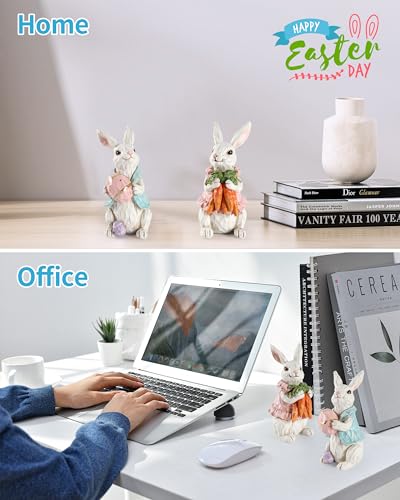 iStatue-Easter-Decorations-2-Pack-Resin-42-Bunny-Figurines-with-Resurrection-Eggs-Carrots-Hand-Painted-Statue-for-The-Home-Decor-Office-Gift-Easter-Bunny iStatue Easter Decorations 2 Pack Resin 42 Bunny Figurines with Resurrection Eggs Carrots Hand Painted Statue for The Home Decor Office Gift Easter Bunny