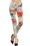 Fashion Mic Stella Elyse Funky Print Cotton Leggings (Regular (S/M), Animal Rose)