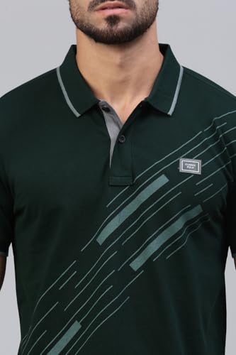 Image of Classic Polo Men's Half Sleeve Polo Neck Slim Fit Printed T-Shirt