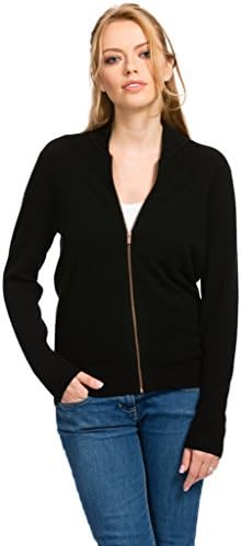 Citizen CashmereWomen Cardigan Full Zip - 100% Cashmere Long Sleeve Jacket, Sweater for Women, Medium Weight