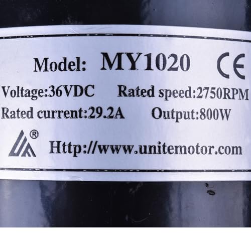 Kemblawolf 36V 800W MY1020 Brushed Motor Kit with Controller, Twist Throttle, and Key Lock Switch | 2800RPM, for E-Bikes, Go-Karts, Electric Scooters, Dune Buggies, MX350, MX400