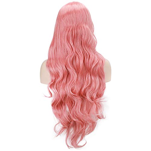 Daots 32" Cosplay Wigs Long Wig Hair Heat Resistant Curly Wave Hairs For Women (Pink) #TOP3