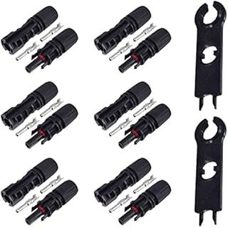 Leehitech 6 Pairs Solar Connector Kit Connectors with Spanners IP67 Waterproof Male/Female 1500V 30A Photovoltaic Connector for Connecting Solar Panels Extension Cable