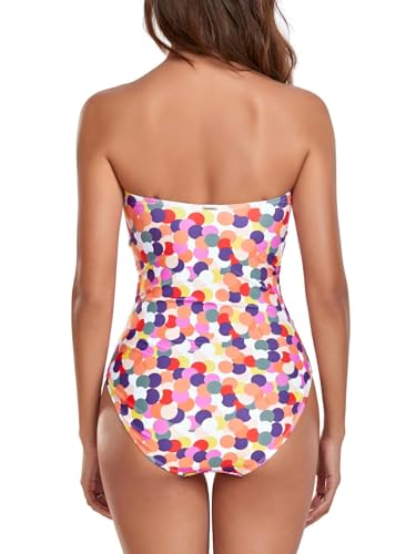 Image of RELLECIGA Women's Twist Front Shirred One Piece Swimsuit