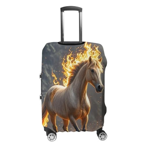 Flame Horse Printed Luggage Cover Protector, Fits 18-32 Inch Luggage4