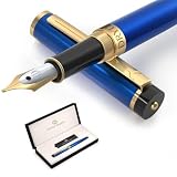 Dryden Designs Fountain Pen Medium Nib Luxury Box | Include 6 Ink Cartridges and Ink Refill Converte
