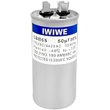 IWIWE 50uF (50 MFD) ±5% 370/440/450VAC CBB65/CBB65B Run Start Capacitor for AC Unit, Fan Motor, Pool Pump, Air Condenser
