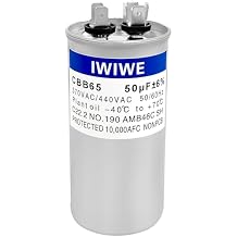IWIWE 50uF 50 MFD 5% 370/440/450VAC CBB65/CBB65B Run Start Capacitor for AC Unit, Fan Motor, Pool Pump, Air Condenser