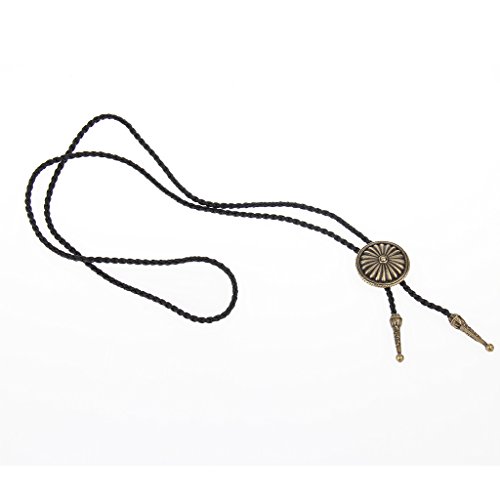 Kloware Vintage Leather Alloy Pendant Bolo Ball Tie Western Indian Cowboy - Bronze #TOP3