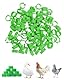 TPZORJX 100 Stück Hähnchen Beinringe Mehrfarbige kükenringe,taubenringe,Hähnchen Identifikation Beinbänder Nummerierter Clip an Geflügel Beinringen für Gamefowl Truthahn Ente Gans Guinea