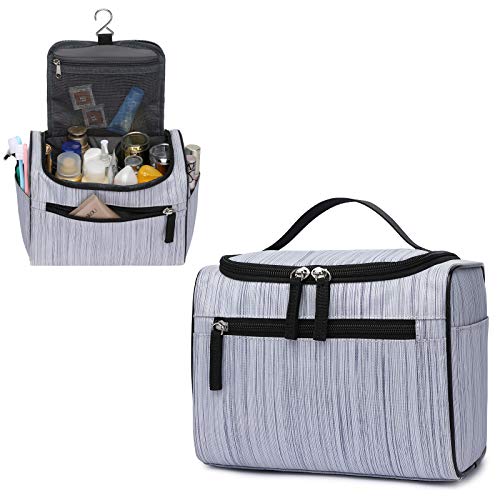 Toiletry Bag, Cambond Hanging Travel Toiletry Bag Portable Large Capacity Cosmetic Makeup Bag Organizer with Sturdy Hook for Women and Men, Water-resistant (Blue)