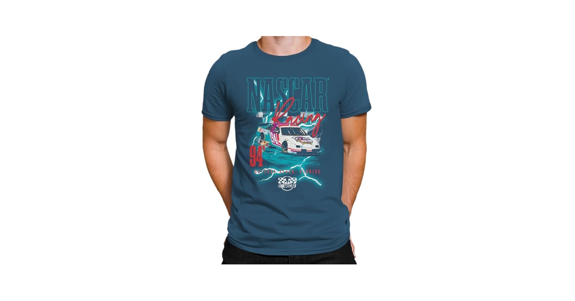 【oan】Florida Daytona Short Sleeve T-shirt NASCAR Racing '94 Daytona Beach Florida Lightning Men's and