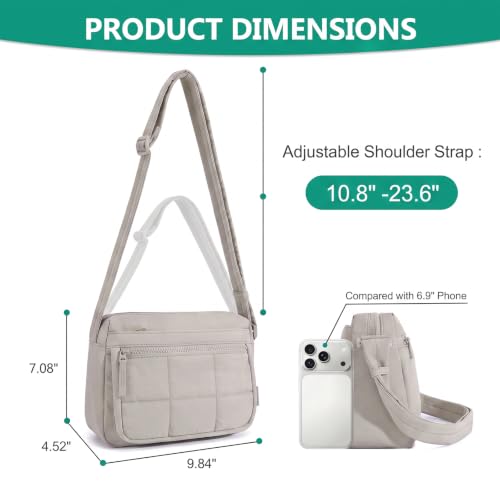 Image of Nylon Crossbody Bag for Women, Lightweight Shoulder Travel Purse