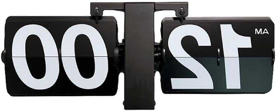 Flip Desk Shelf Clock Retro Mechanical Digital Display Battery Powered Home & Office Decor 14 X 5.5 X 3.5 Inches Flip Digital Clock