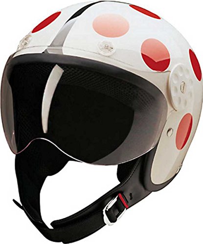 Hci Open Face Fiberglass Motorcycle Helmet - White/Red Ladybug 15-230 (Large) #TOP6