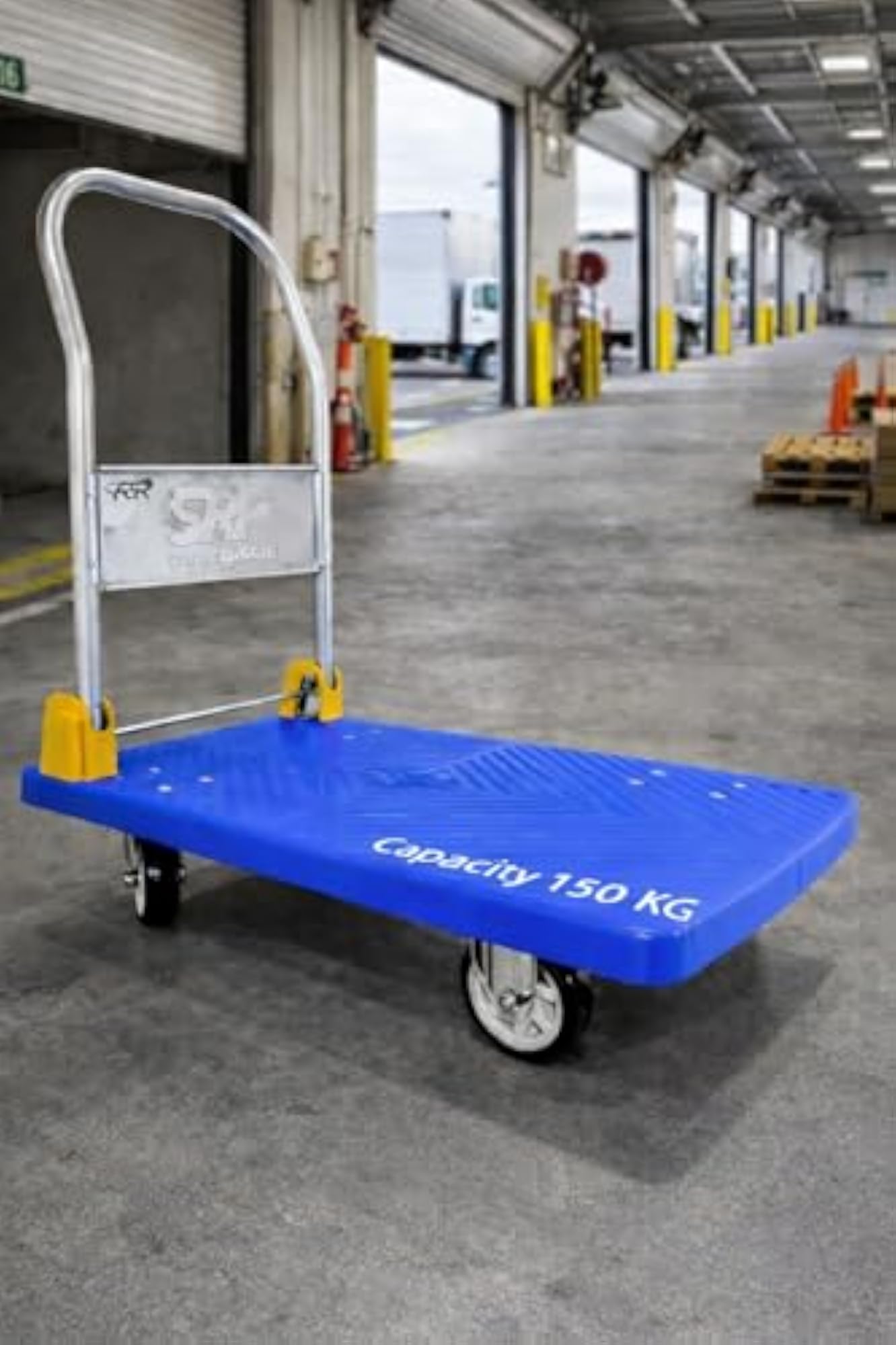 Heavy-Duty Industrial Platform Trolley with Foldable Handle